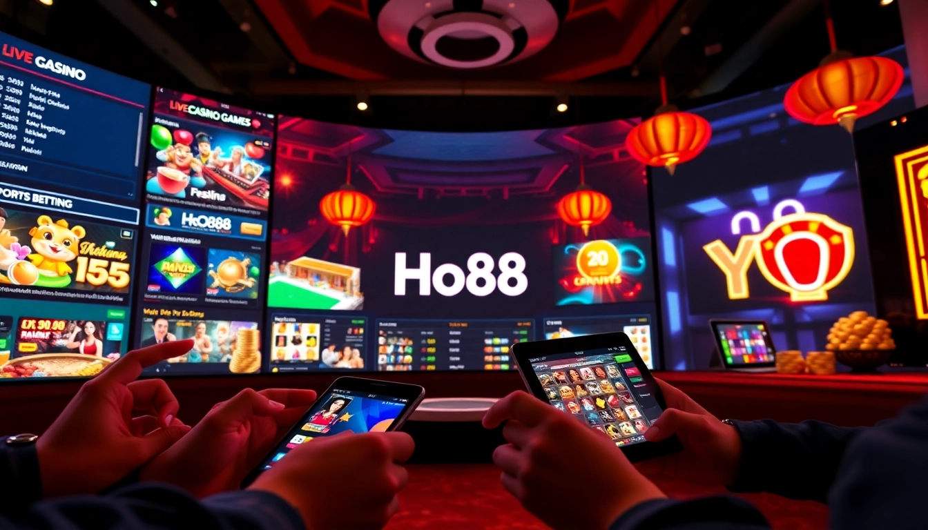 Engaging digital casino experience with Ho88 showing vibrant games and user-friendly interface.