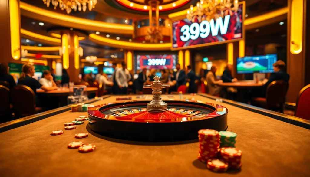 Experience the thrill of the casino with 399W's vibrant roulette and exciting gameplay.