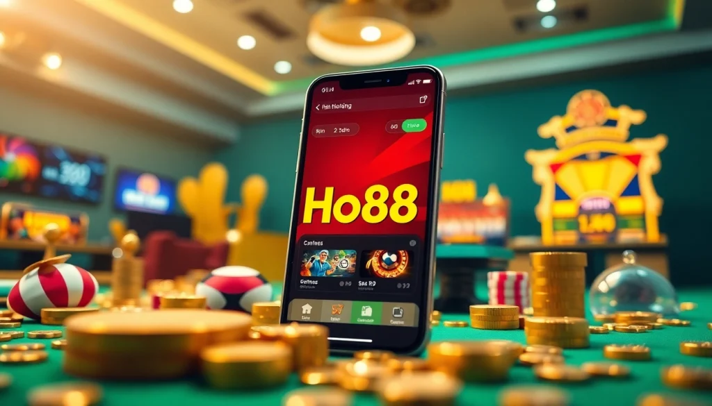 Experience Ho88's vibrant online gambling interface showcasing exciting games and user-friendly design.