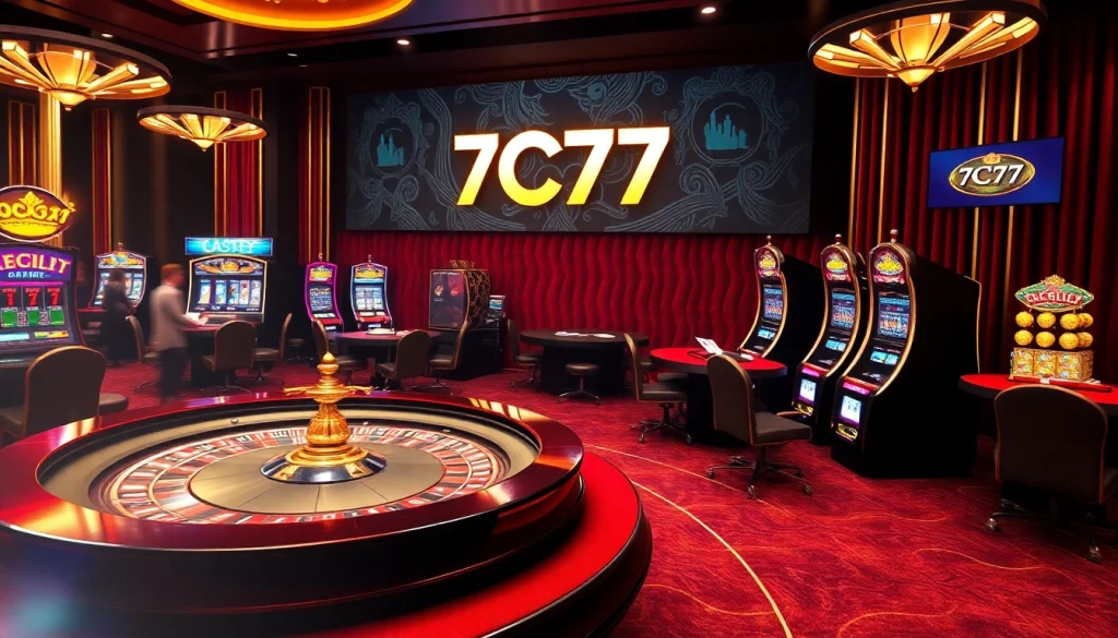 Experience the thrill of action at 7C77 casino with vibrant gaming tables and glamorous slots.