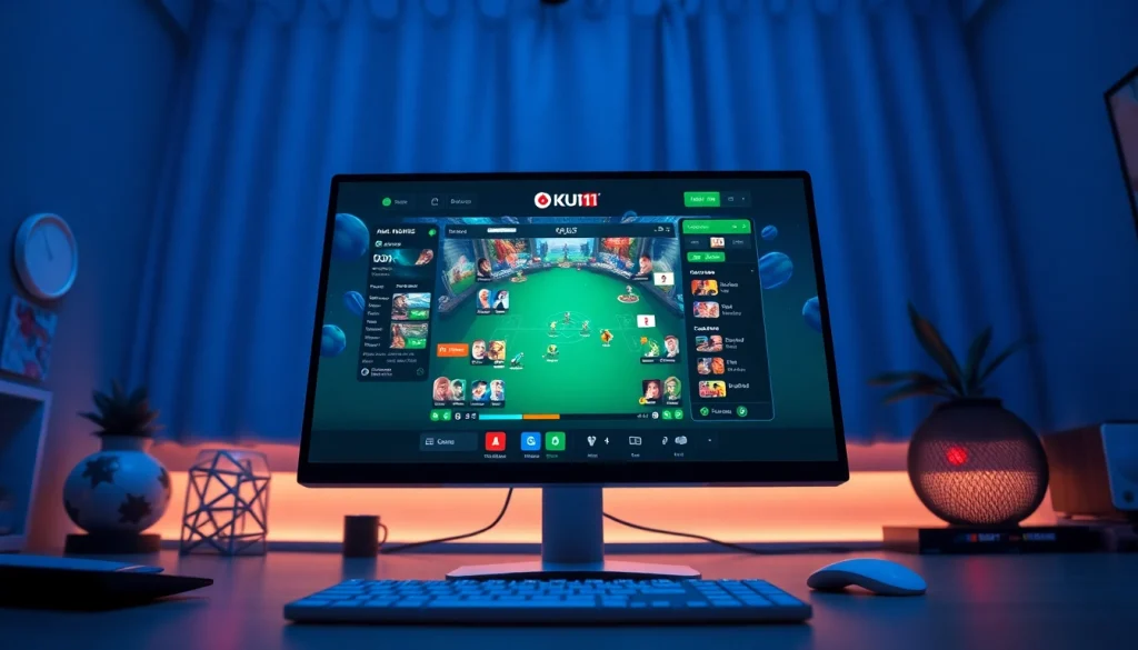 Online gambling platform interface showcasing Ku11 gaming experience with vibrant visuals.