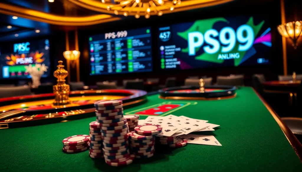 Experience the excitement of PS99 with vibrant casino tables and engaging gameplay.