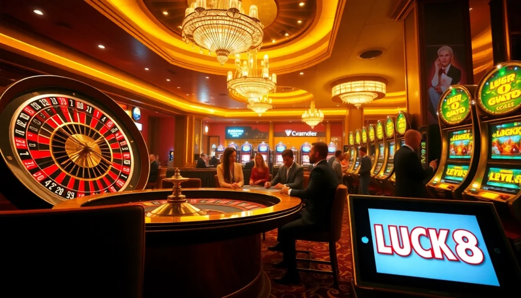Experience the thrill of LUCK8 with vibrant casino tables and stunning slot machines.