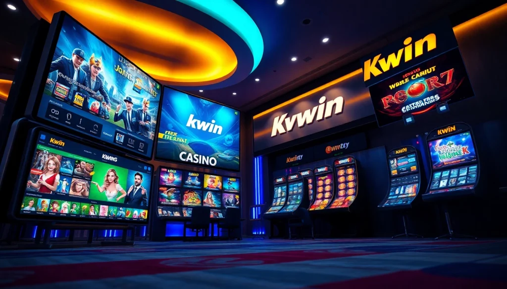 Kwin online gaming platform showcasing vibrant casino games and sports betting options.