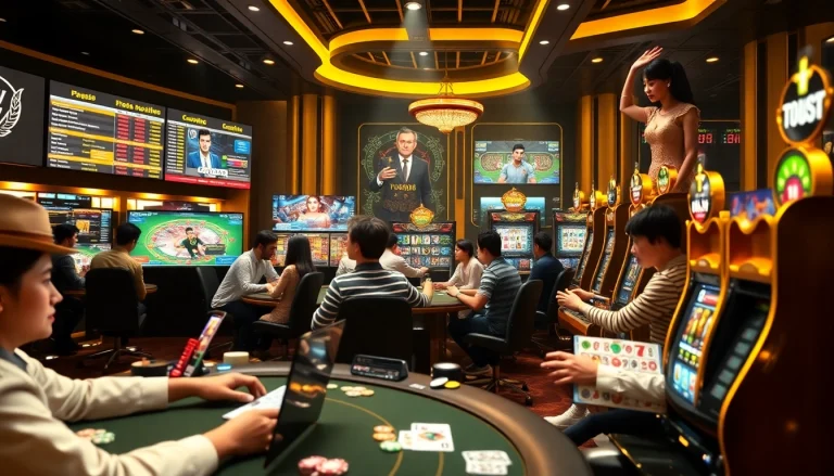 Exciting online gaming experience at https://new88pm.com/ with diverse players and vibrant casino atmosphere.