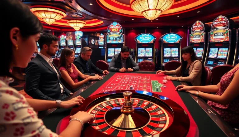 Engaged gamblers enjoying a luxurious casino experience with the 222bd app for strategic gameplay.
