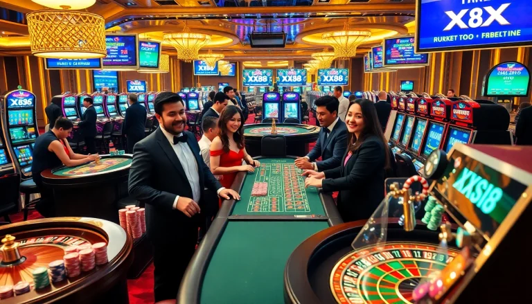 Experience the thrill of gambling at XX88 with vibrant casino games and elegant setups.