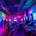 Exciting digital gaming environment with players interacting, highlighting https://okfun.uk.net/ services in a vibrant atmosphere.