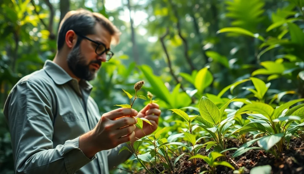Learn how to get dmt through natural plant species examined by a botanist in a rainforest.