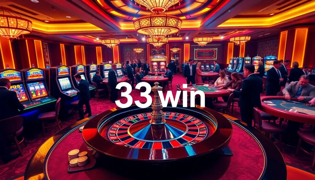 Experience the excitement of 33win with engaging roulette gameplay in a luxurious casino.