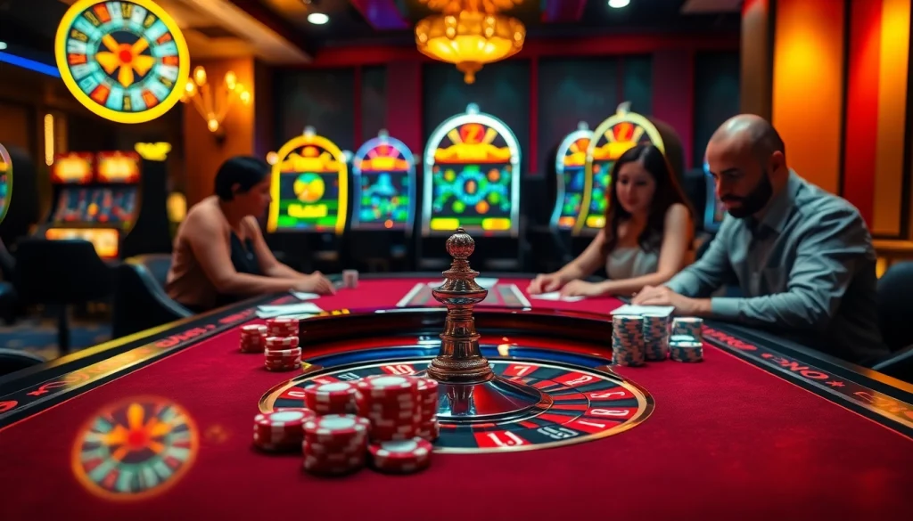 Players enjoying a spirited game at nohu90, with vibrant casino elements and engaging visuals.