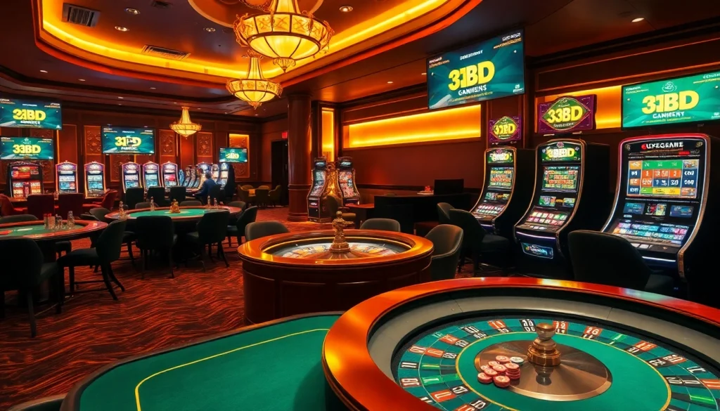 Exciting gameplay at 33BD casino with vibrant tables and engaging slot machines.