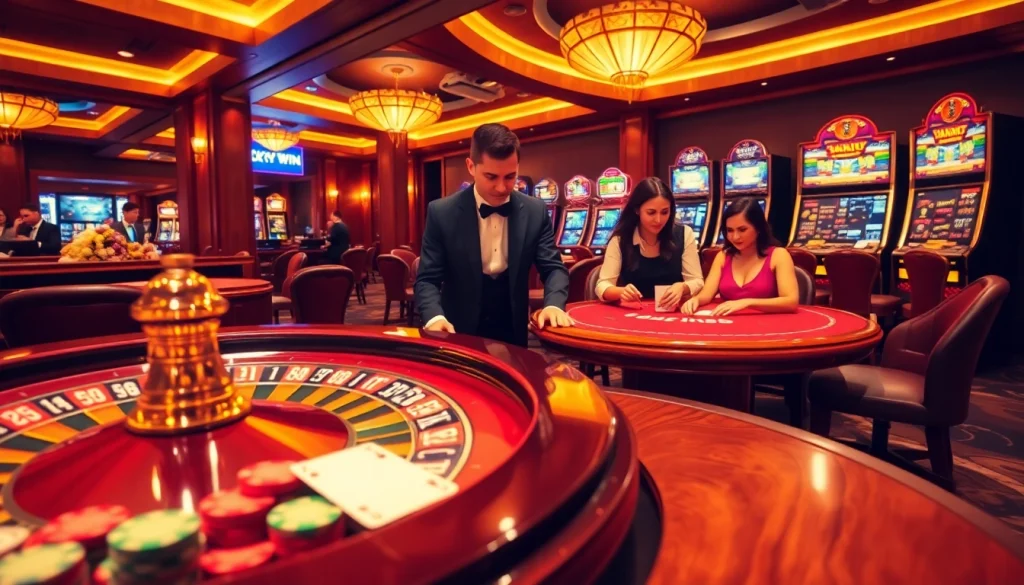 Engaging players in a high-stakes poker game at lucky.win casino.