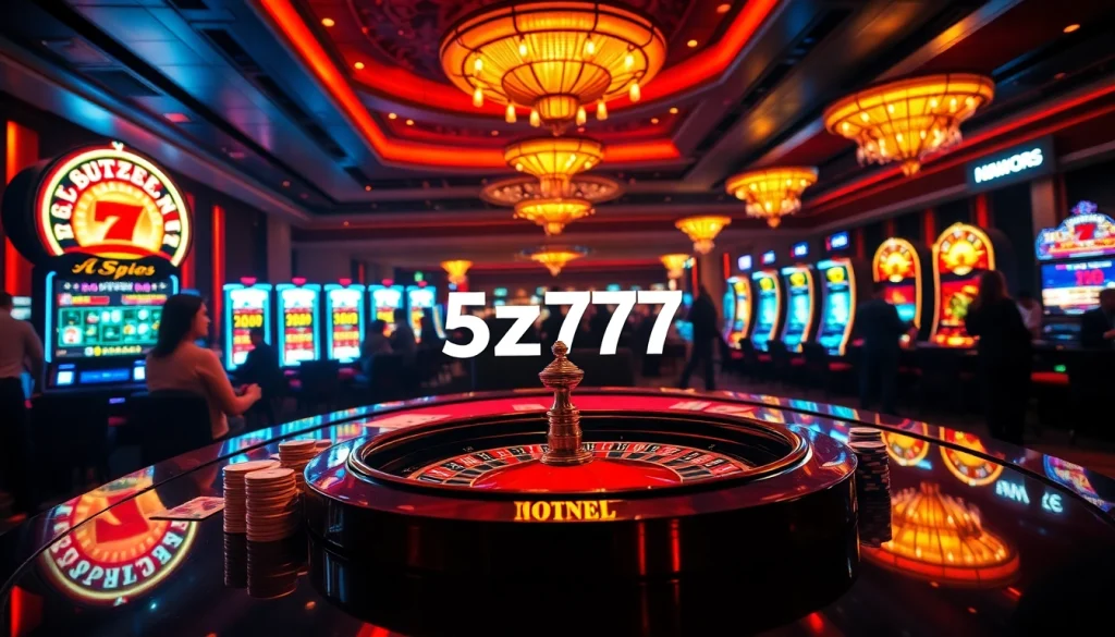 Players engaging in high-stakes poker at 5z777 casino, showcasing excitement and strategy.