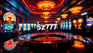 Players engaging in high-stakes poker at 5z777 casino, showcasing excitement and strategy.
