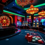 Engage in thrilling gameplay at https://www.vvjl6.com/ showcasing luxurious casino elements like roulette and poker tables.