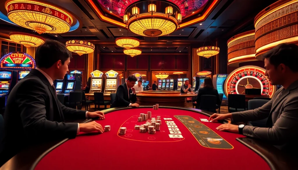 Experience the thrill of Hello88 with a vibrant casino atmosphere full of poker action and spinning roulette.
