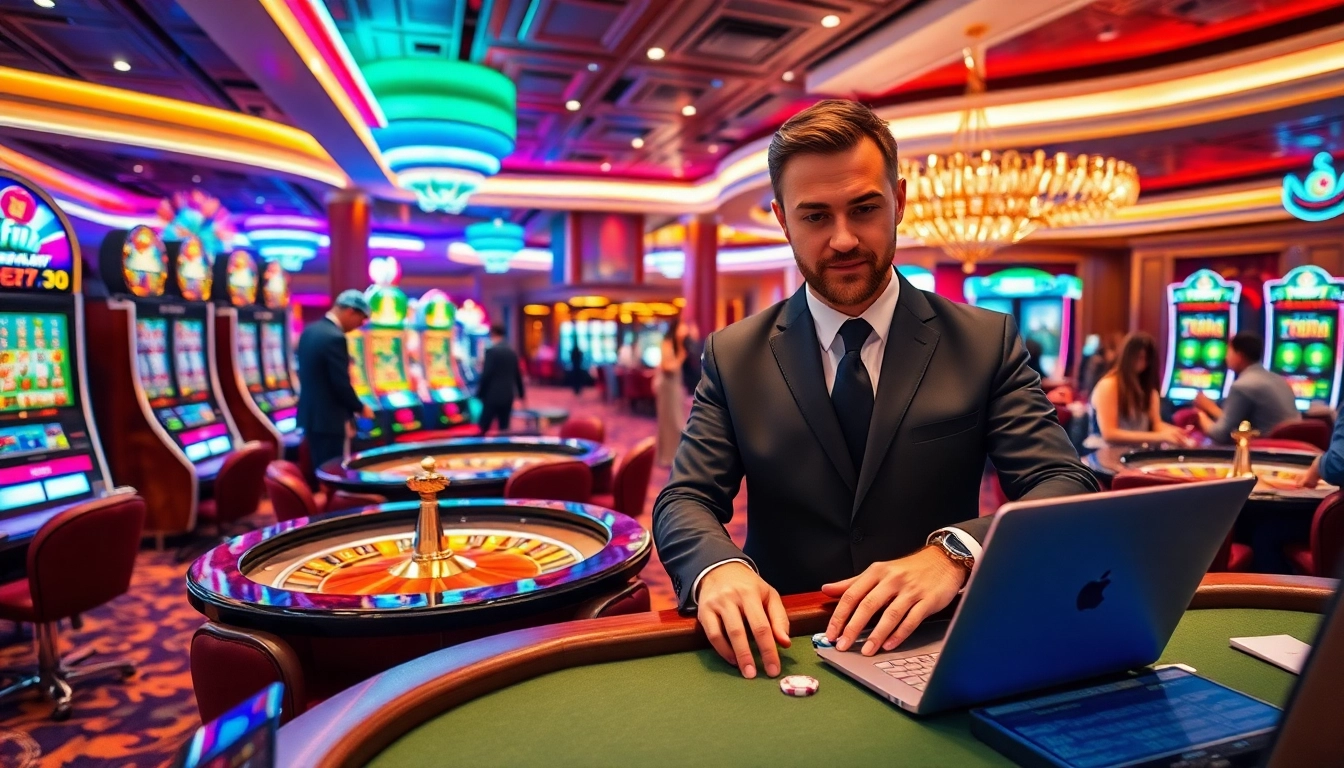 Experience the excitement of okfun at a luxurious casino with vibrant gaming options and thrilling action.
