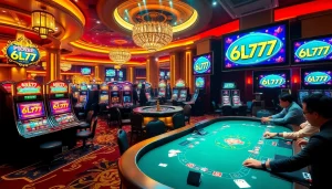 Experience excitement at a 6L777 casino with vibrant slot machines and elegant table games.