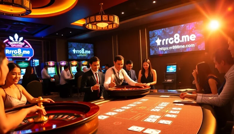 Experience thrilling gaming action at https://rr88me.com/ with vibrant casino elements and professional gamblers.