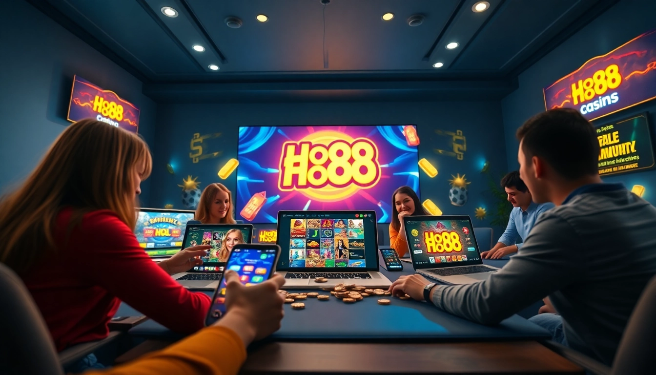 Engaging players enjoying Ho88 online casino games on mobile and desktop platforms.