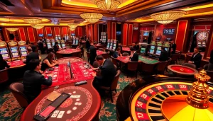 Players enjoying thrilling casino games at 789F's luxurious online platform, showcasing excitement and winning.