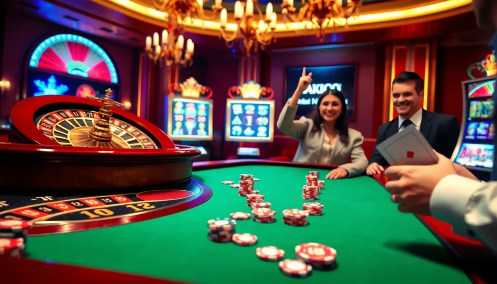 Excited gambler wins at the roulette table in luxury casino scene featuring https://s8glx.com.