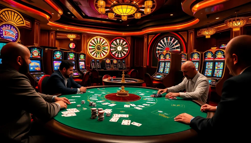 Players engaging in high-stakes gameplay at SODO Casino's vibrant poker table.
