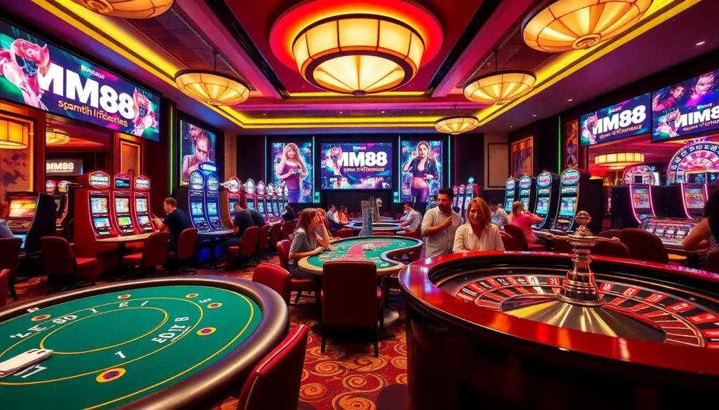 Experience the thrill of MM88 with lively casino tables and slot machines.