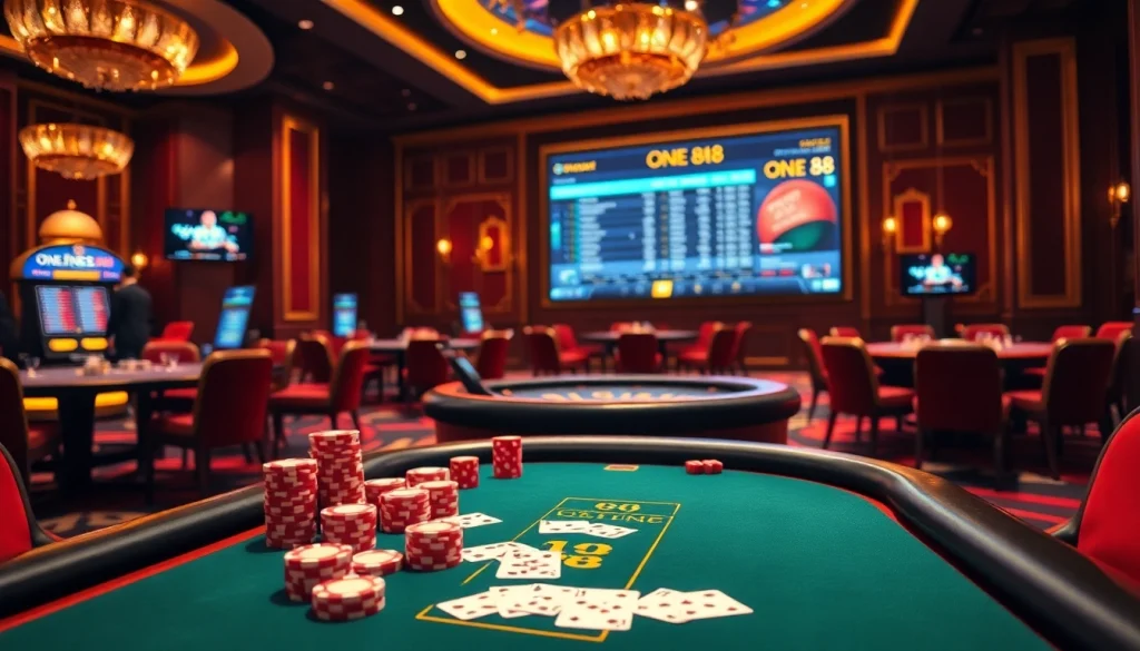 Experience the excitement of online betting at ONE 88 with vibrant casino visuals.