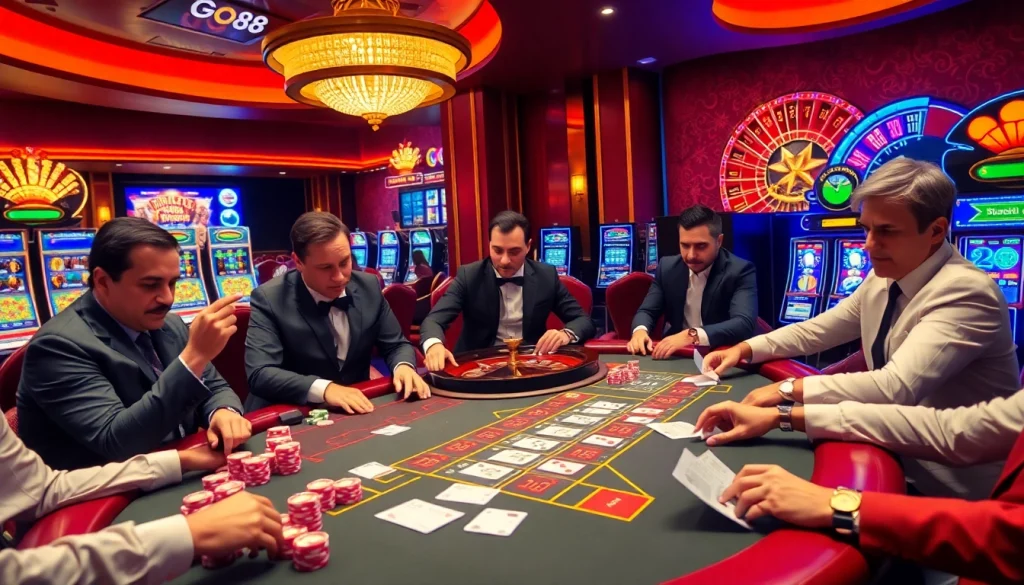 Experience thrilling gameplay at GO88 casino with exciting poker and roulette tables.