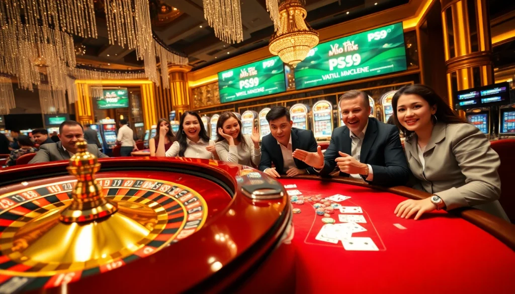 Experience the thrill of gambling into PS99 with this vibrant casino scene portraying roulette and poker excitement.