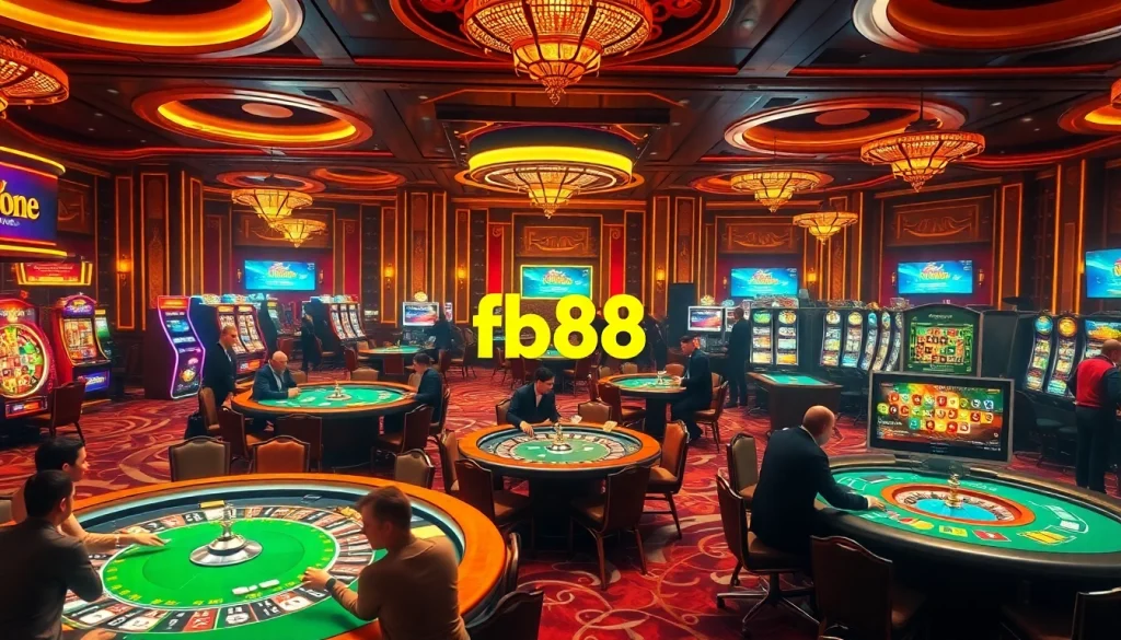 Experience excitement at Fb88's luxury casino with poker, roulette, and vibrant gaming.