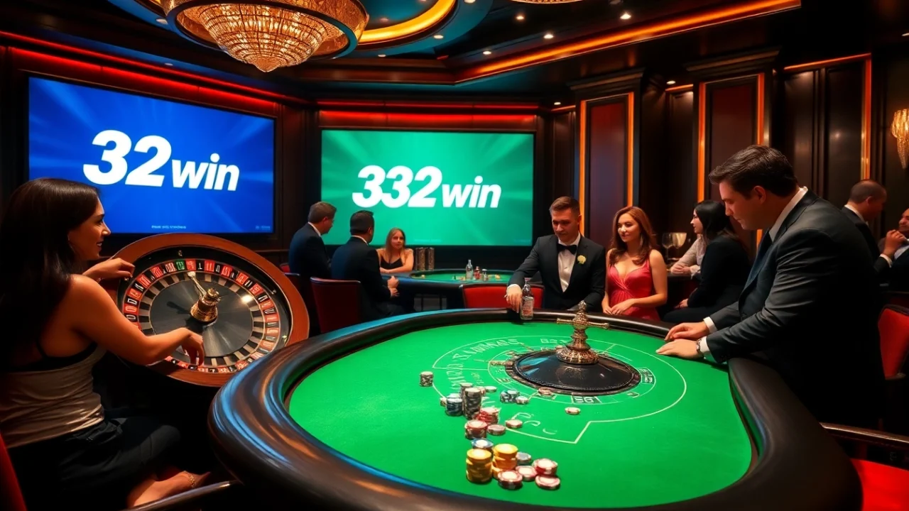 Experience the excitement at 32win's premium casino tables with thrilling poker and roulette games.