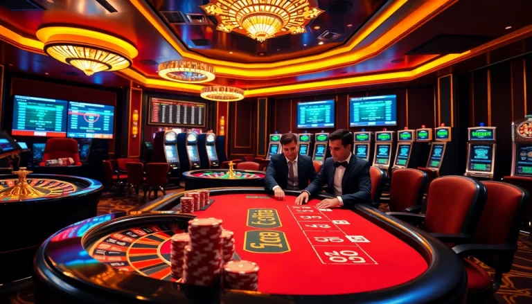 Engage in thrilling gameplay at https://gg88.tech/ featuring joyful bettors at a luxurious casino table.