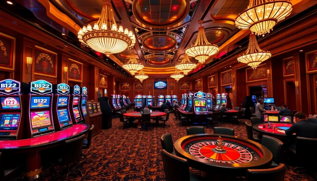 B52-themed slot machines enhance the excitement of a luxurious casino gaming experience.