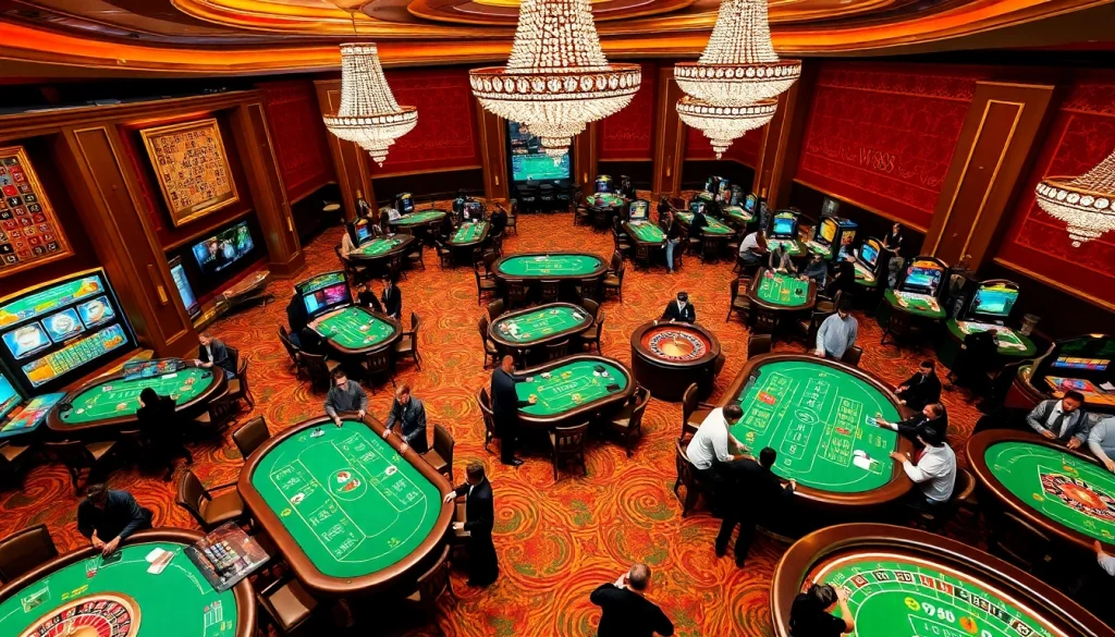 W88 casino players engaging in exciting games of poker, roulette, and dice rolls in a luxurious setting.