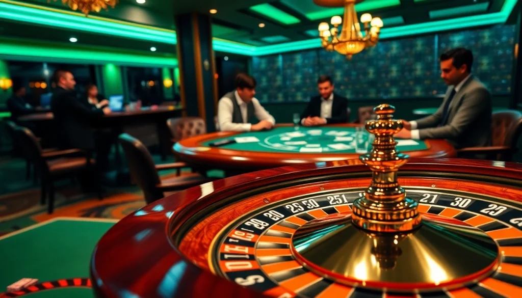 Experience the thrill of gambling with a stylish casino scene showcasing https://ok365vvip.com/ and vibrant gaming action.