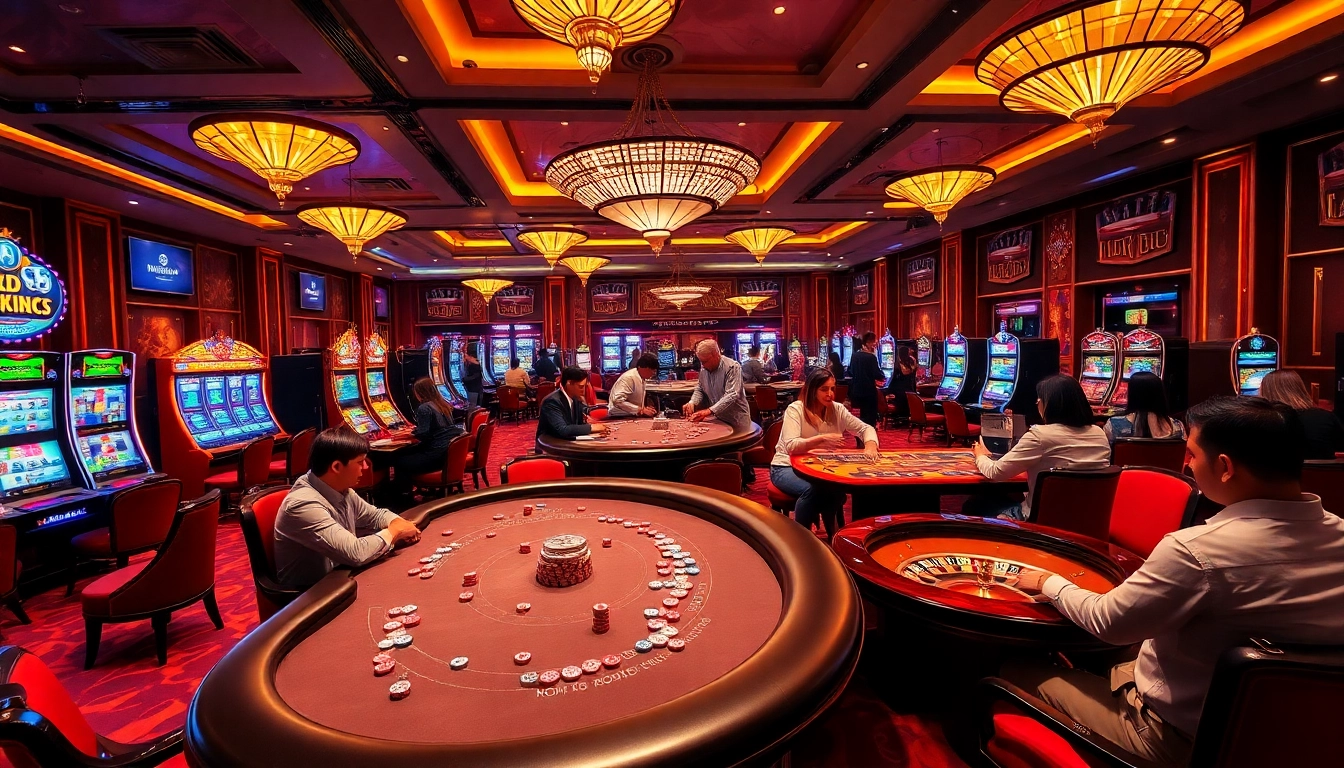 Experience the thrill of gaming at Max88, with enticing casino tables and vibrant slot machines.