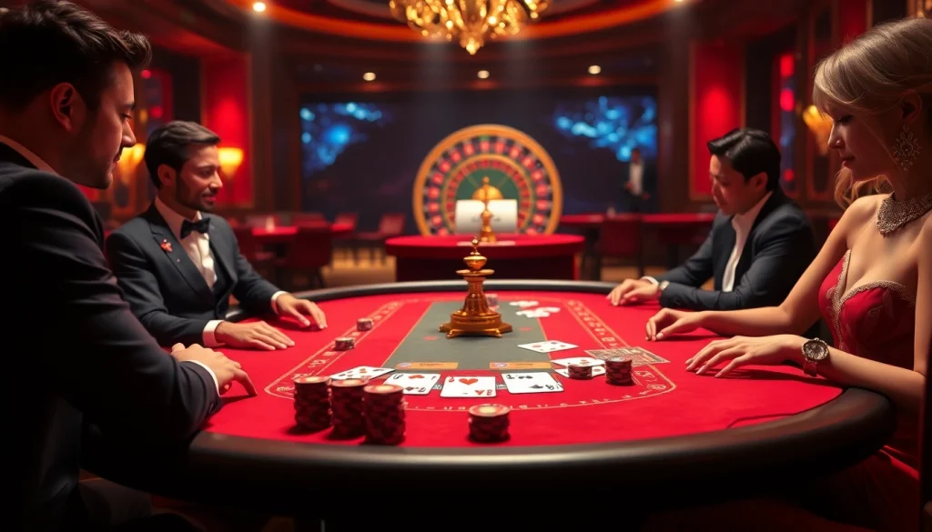 Players engaging in a high-stakes poker game at 888vi's virtual casino platform.