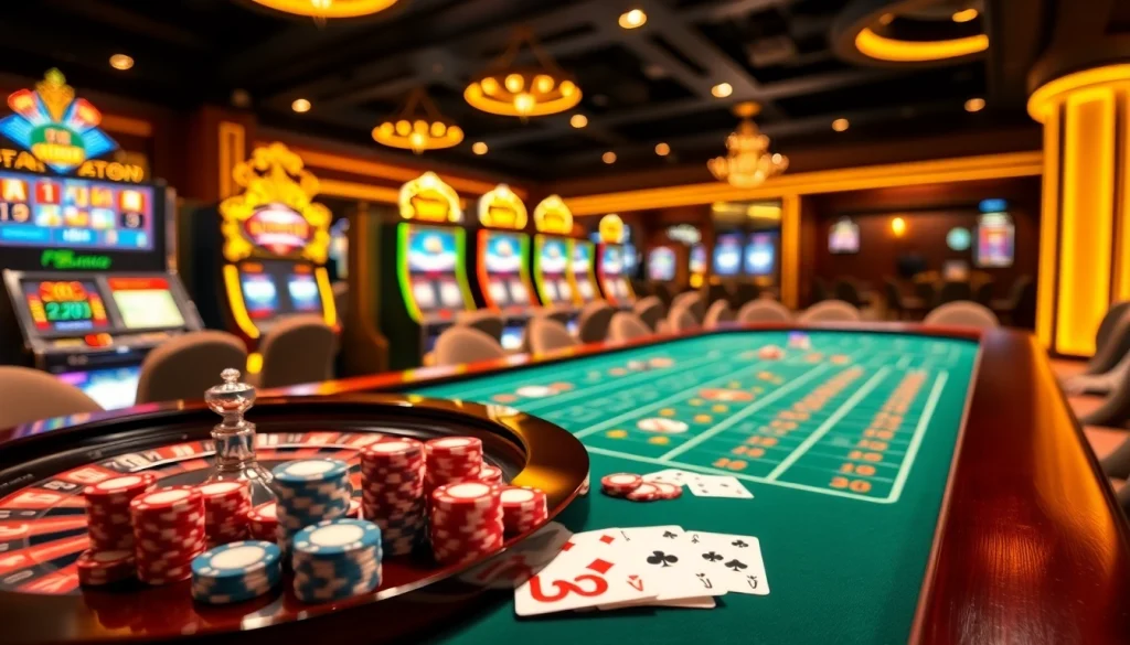 Engage in thrilling gameplay with Hay88 deal at this luxurious casino setup.