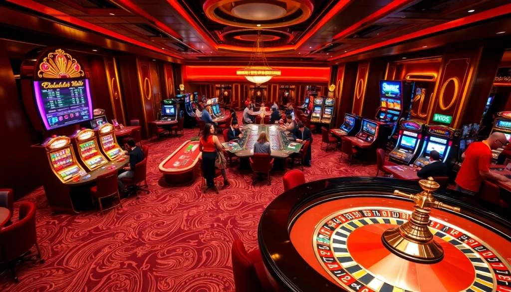 Engage with vibrant slot machines and roulette tables at https://sv88s.pro casino, showcasing excitement and luxury.