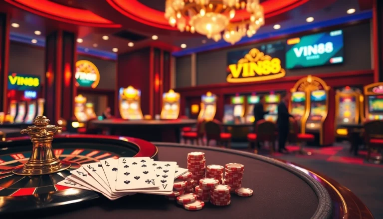 Experience the thrill at VIN88 with vibrant casino tables and exciting games.