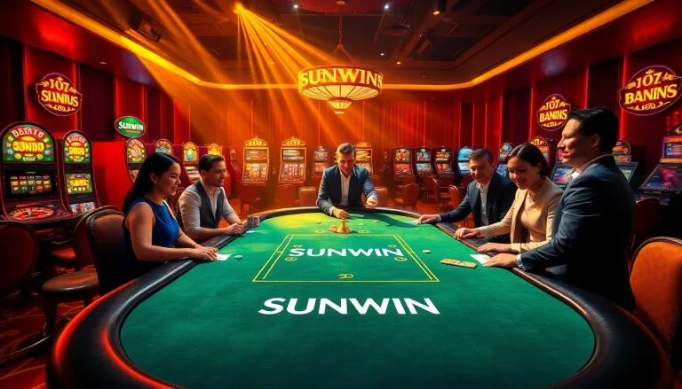 Experience the thrill of gambling with SUNWIN at a luxurious casino table.