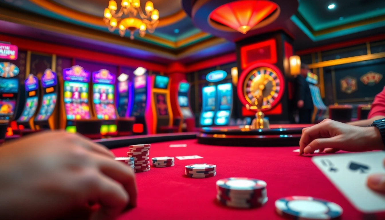 A vibrant poker scene at 555win1.it.com showcasing intense gameplay with players, chips, and cards.