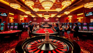 Engage in thrilling casino action at hello88, with poker tables, roulette wheels, and vibrant slot machines.