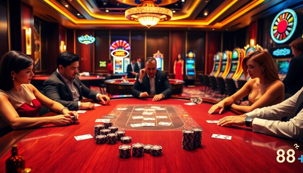 Experience the thrill of high-stakes poker at hello88's luxurious casino tables.