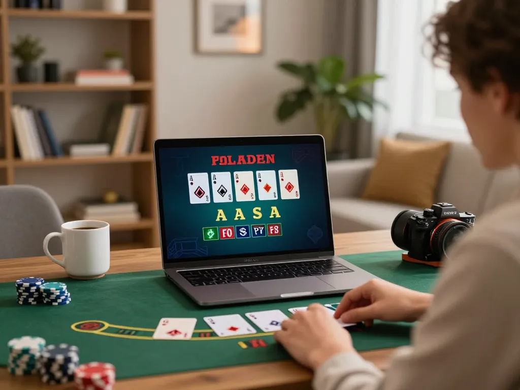 Engaging in Vin88 online blackjack with a cozy home setup for strategic gameplay