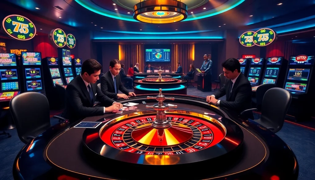 Experience thrilling gameplay at LV88 with professional poker action and vibrant casino elements.