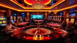 Exciting gameplay at ABC VIP casino with vibrant tables and luxurious atmosphere.